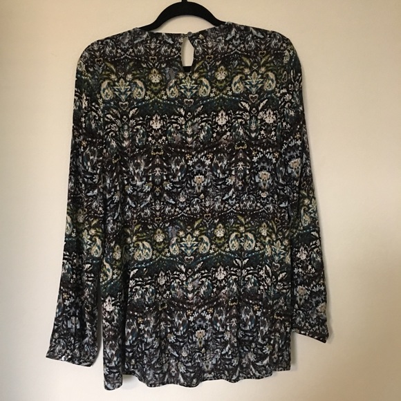 J Jill multicolor long sleeve blouse shirt - Picture 7 of 8